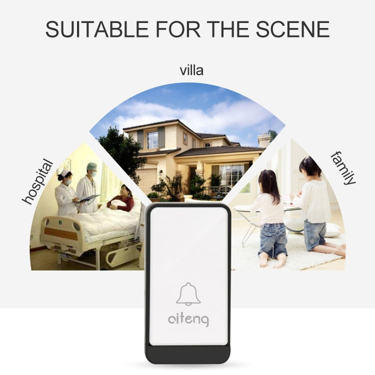 AITENG V018J Wireless Batteryless WIFI Doorbell, EU Plug, WD0046A, WD0046B, WD0046C AITENG V018J Wireless Batteryless WIFI Doorbell, EU Plug, WD0046A, WD0046B, WD0046C
